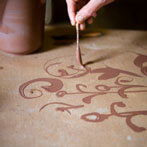 Patia Davis making a screw-top jar at Wobage Farm 2016